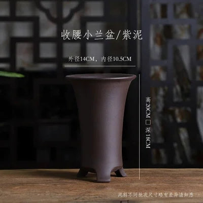 Purple Clay Handmade Pottery Cascade Bonsai Pot,Vase,Nature Color,Tradition Chinese Room Table Home Garden Decoration