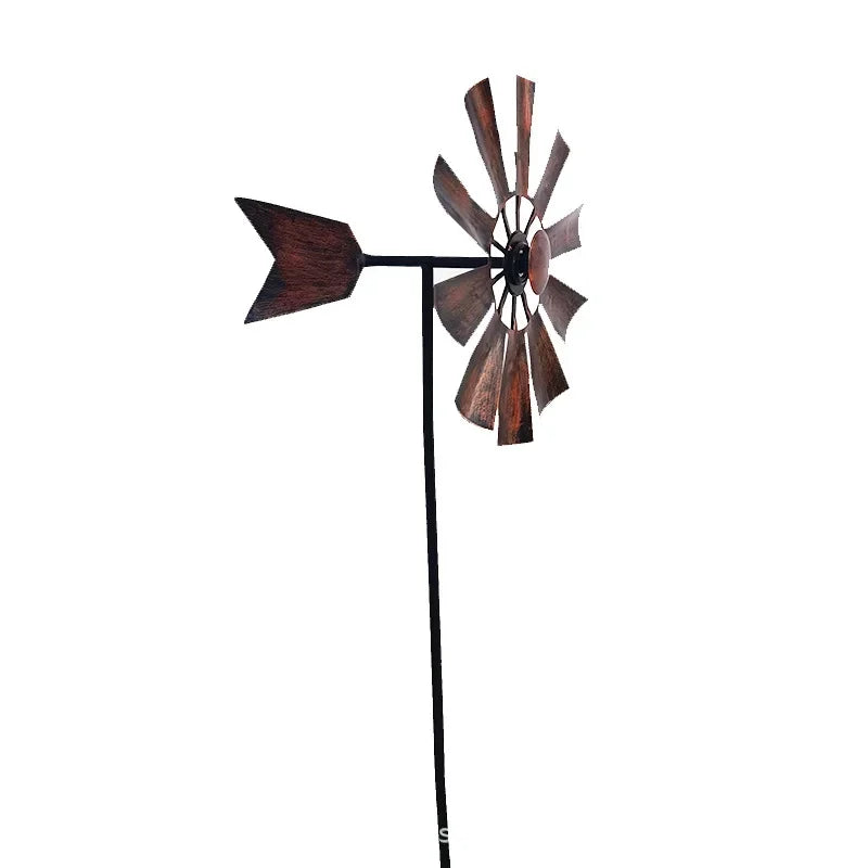 Wind Spinner Decorative Lawn Ornament Wind Mill Wind Sculpture Metal Windmill for Lawn Yard Outdoor Patio Decor Garden Windmill