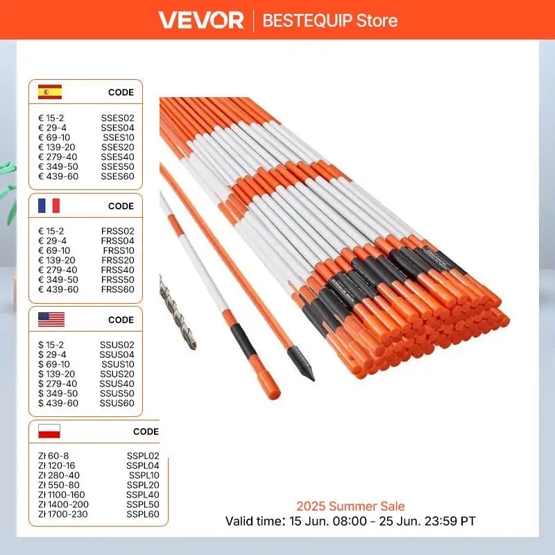 SucceBuy Driveway Markers 48 inch 0.4 inch Diameter Fiberglass Poles Snow Stakes For Parking Lots Walkways Easy Visibility