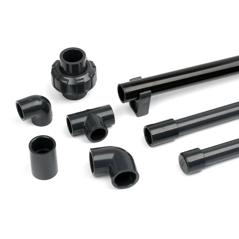 1PC 20~63mm Dark Grey UPVC Pipe Connector Straight Elbow Tee Garden Irrigation DIY Accessories Aquarium Water Tank Supply Joints
