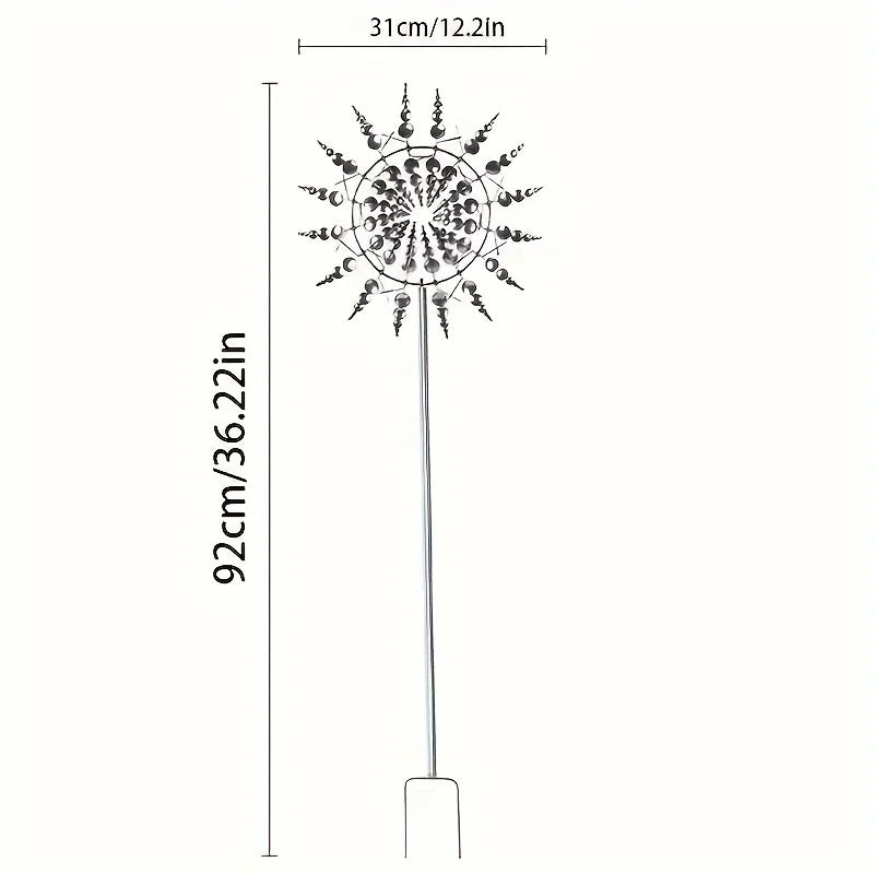 1pc Metal Kinetic Windmill Outdoor Garden Decor, Creative Lawn Art Spinner, No Battery Needed