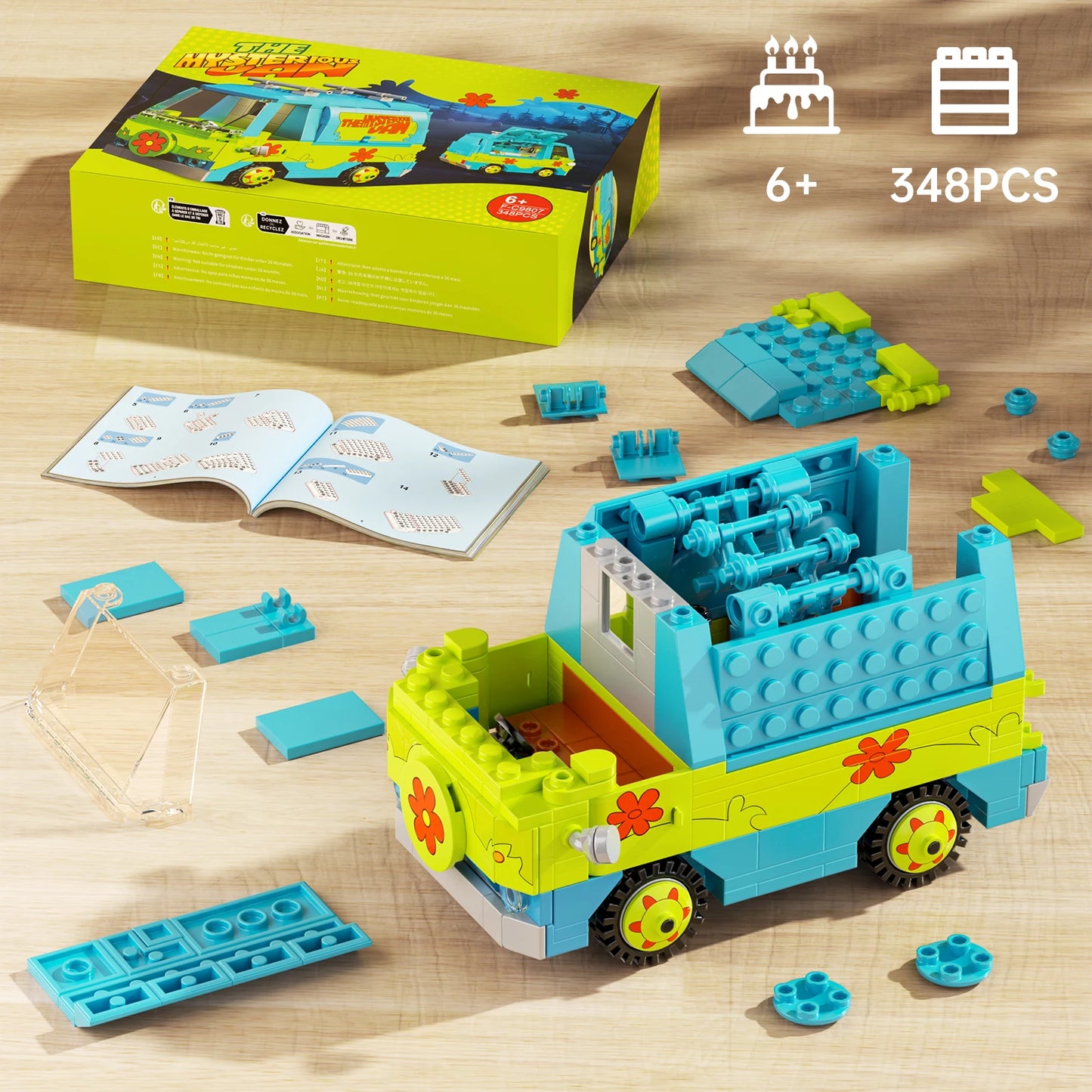 Mystery Machine Car Building Blocks - 320pc Scooby-Doo Vehicle Model Kit for Kids Gift | AlluCanFind