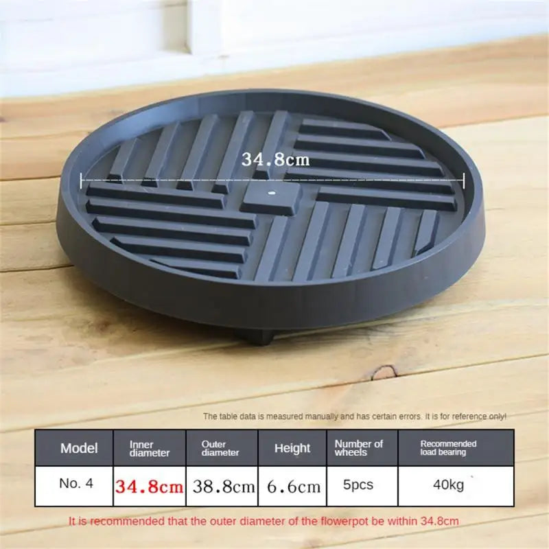 Flower Pot Stand Trays With Wheels Multifunctional Flower Disc Base Durable Movable Round Square Bonsai Plants Trays Home Decor