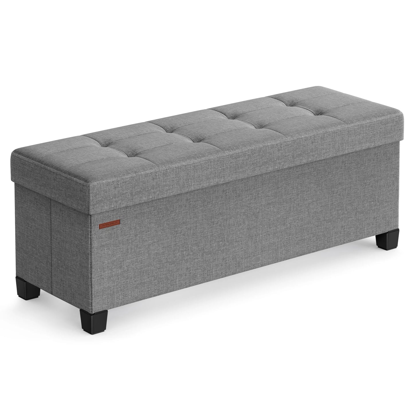 Foldable Storage Ottoman Bench with Legs, 43'' End of Bed Chest