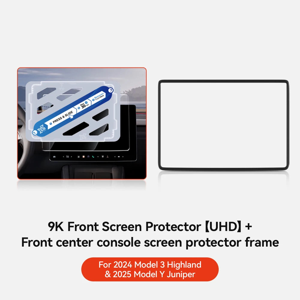 YZ Tempered Glass Film Protector For Tesla Model Y Juniper Model 3 Highland 2024 2025 Rear Row Center Control Screen Protective