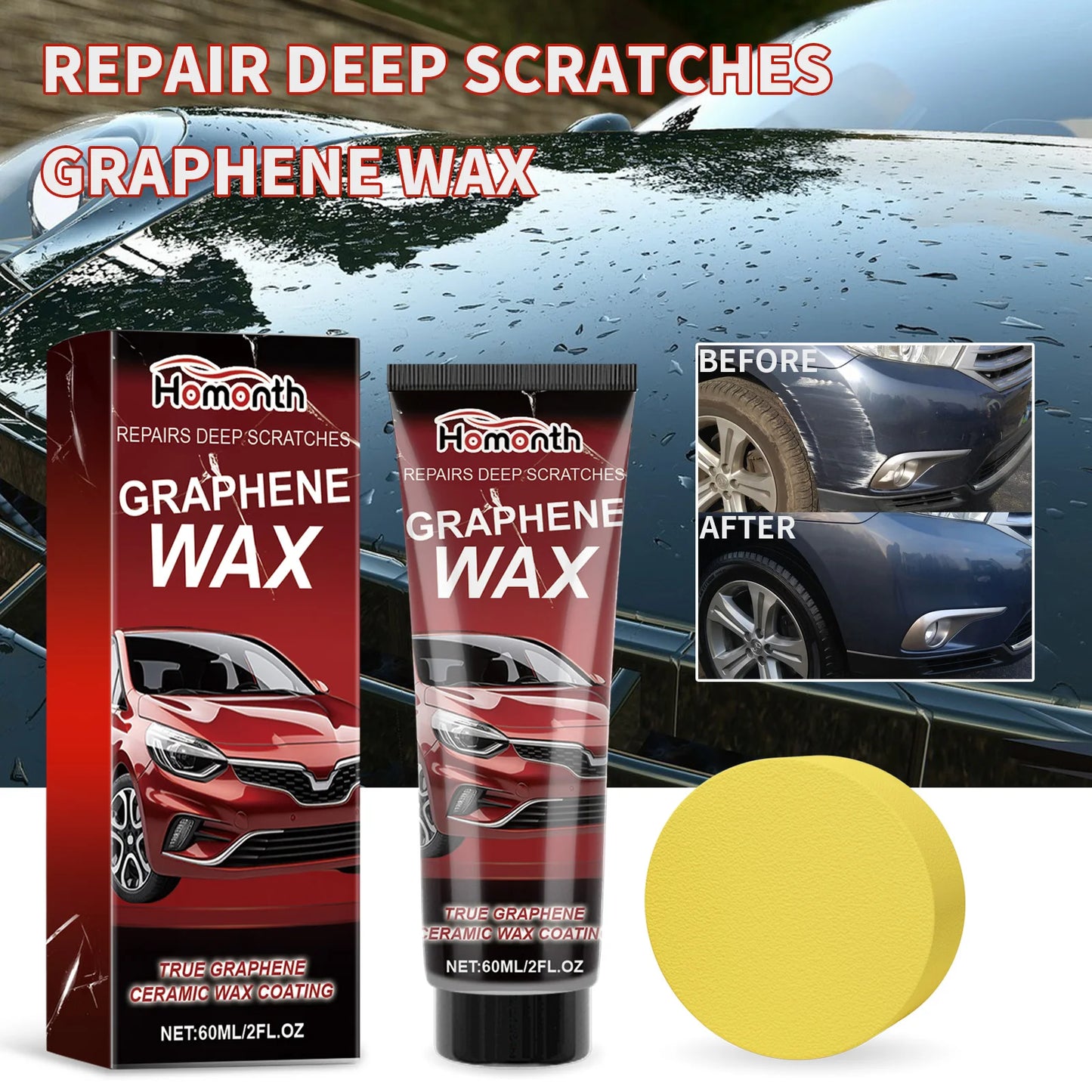 Graphene Car Scratch Remover & Repair Polish Wax - Enhance Shine & Protection | AlluCanFind