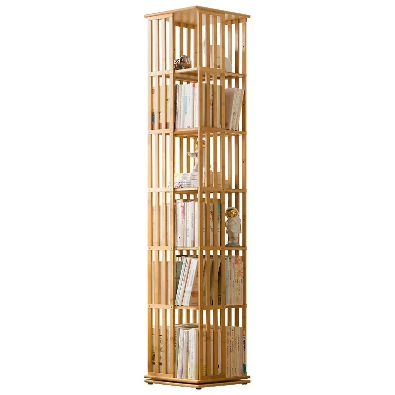 Rotating bookshelf 360 degree floor storage shelf Internet celebrity home simple student bookcase