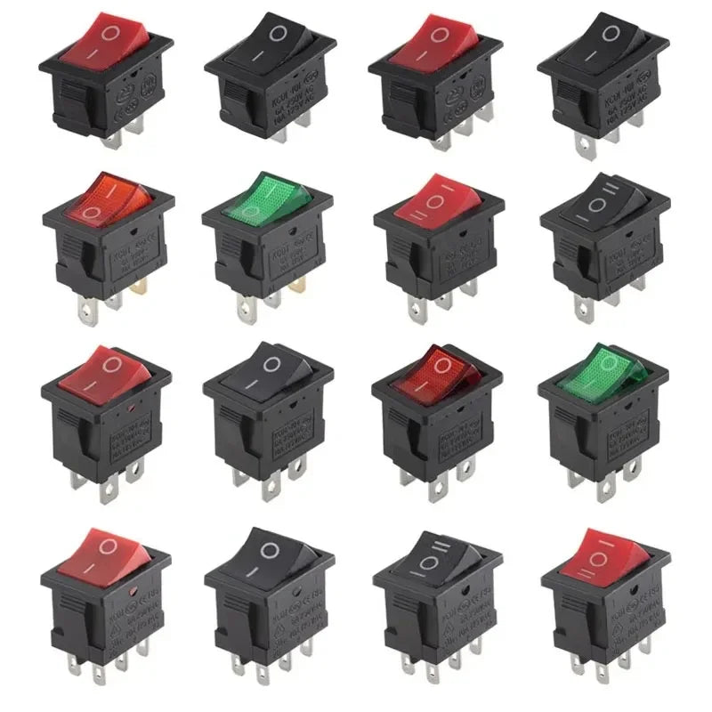 10/30/100Pcs KCD1 Snap-in Boat Rocker Switch Toggle Power SPST ON-OFF 2/3/4 Pin AC 250V 6A 125V 10A 2Pin Position Snap Switch