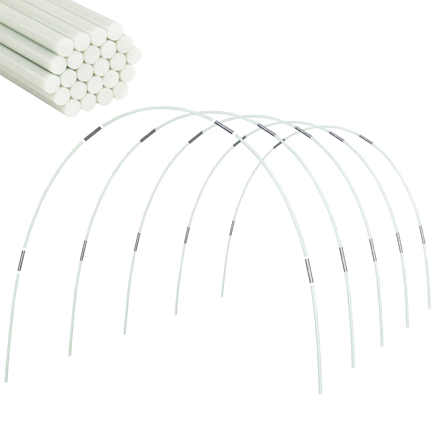 25/50pcs Garden Greenhouse Hoops,Rust-Free Fiberglass Support Frame for DIY Plant Support & Grow Tunnel