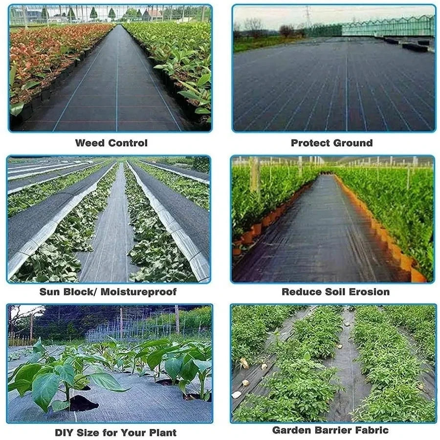 10M/20M PE Agricultural Anti Grass Cloth Farm-oriented Weed Barrier Mat Plastic Mulch Thicker Orchard Garden Weed Control Fabric