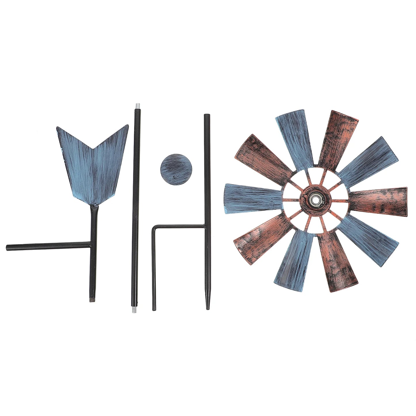 Metal Windmill Decor Iron Art Garden nament Windmill Statue Decorative Spinners Outdoor Pinwheel Sculpture Garden Supplies Yard