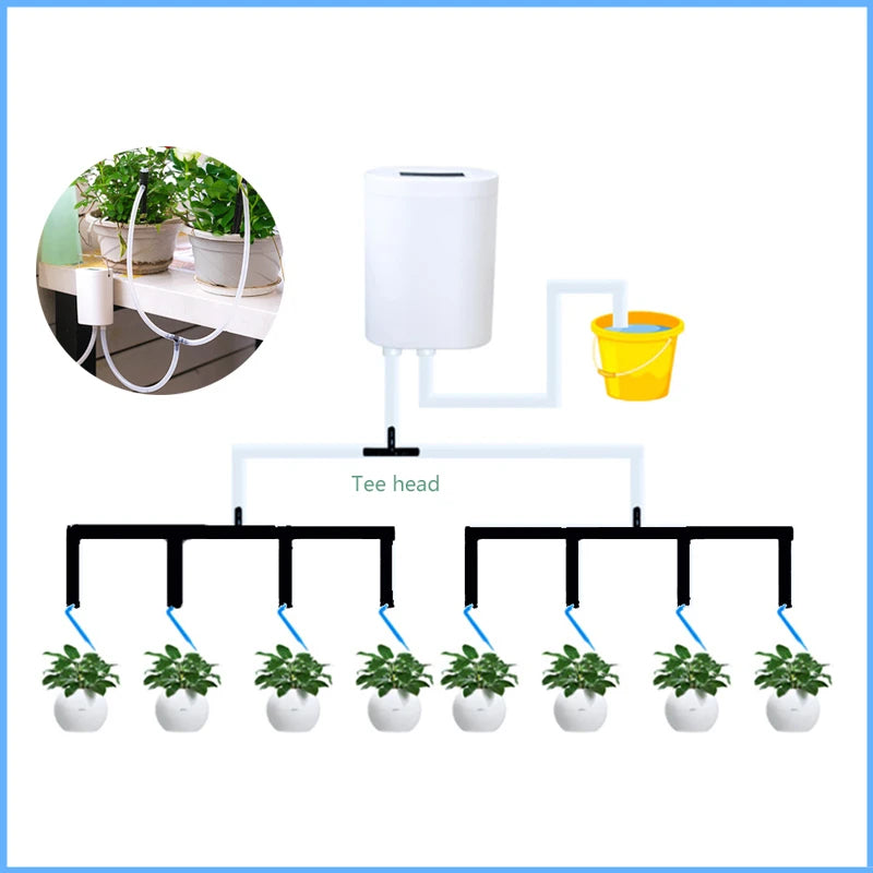 2/4/8 Head Drip Watering Pump Automatic Irrigation System Garden Watering Equipment Plant Sprinkler Controller Garden Tool