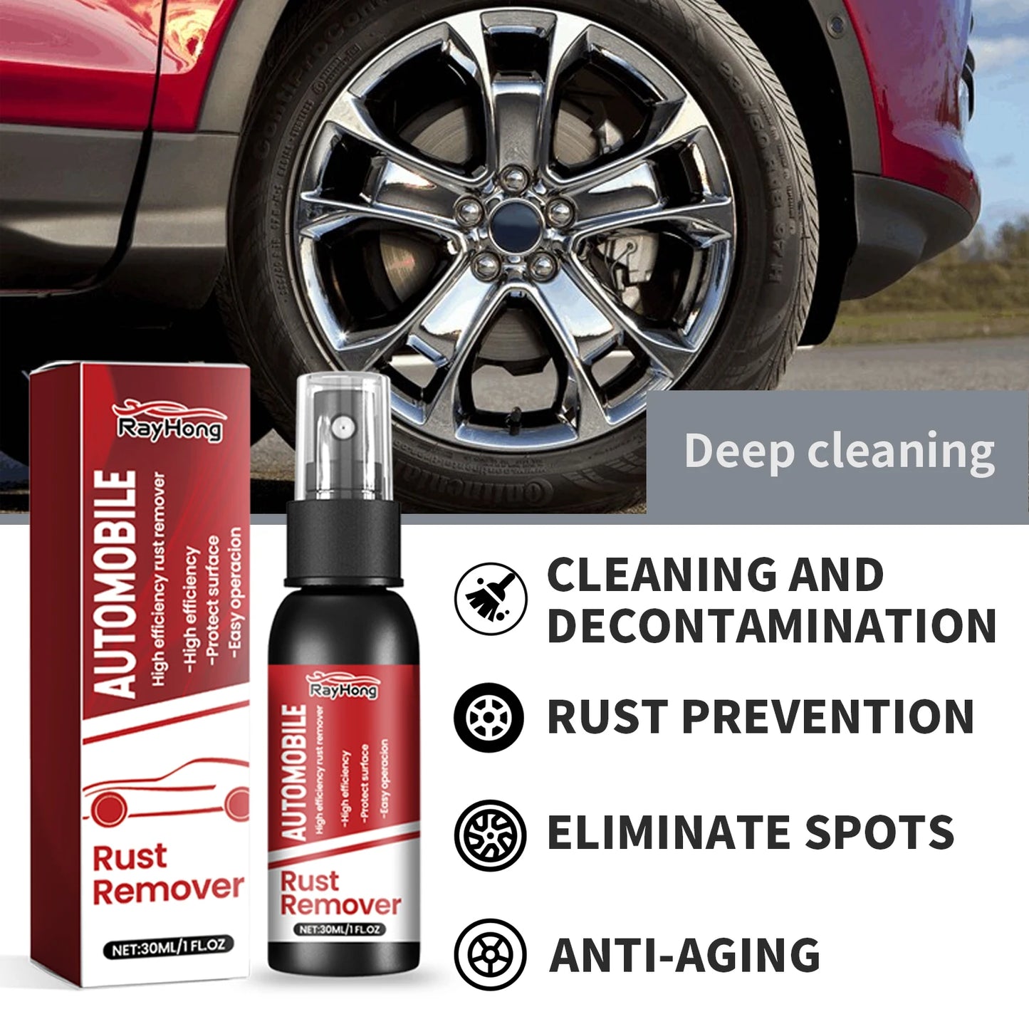 Auto Rust Remover Auto Tire Parts Rust Removal Clean Dirt Removal Corrosion Reconditioning Multi-Function Rust Remover