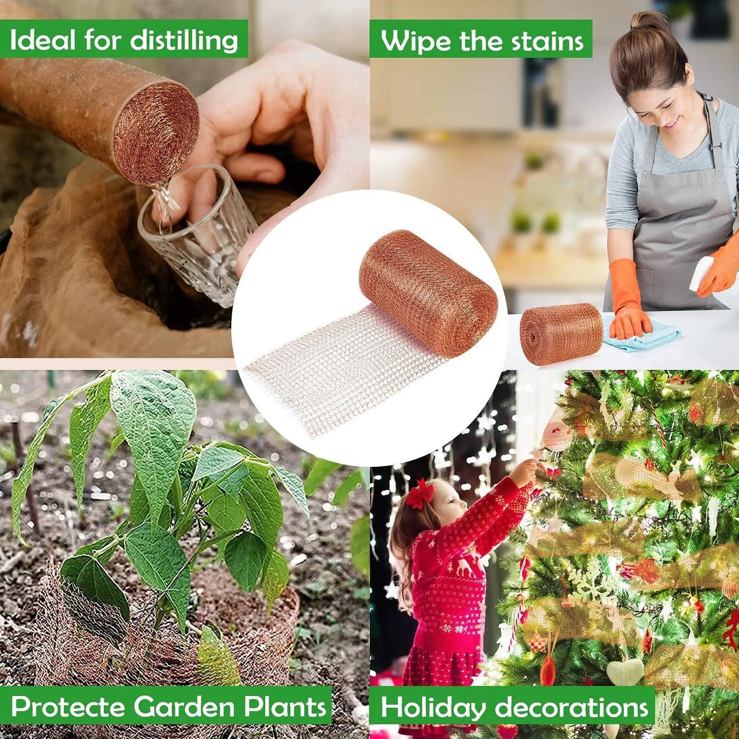 6/9/10/12m Copper Wire Mesh Signal Shielding Net Anti-Snail Copper Wire Net Wire Pest & Rodent Net Copper Mesh Decor Garden Net