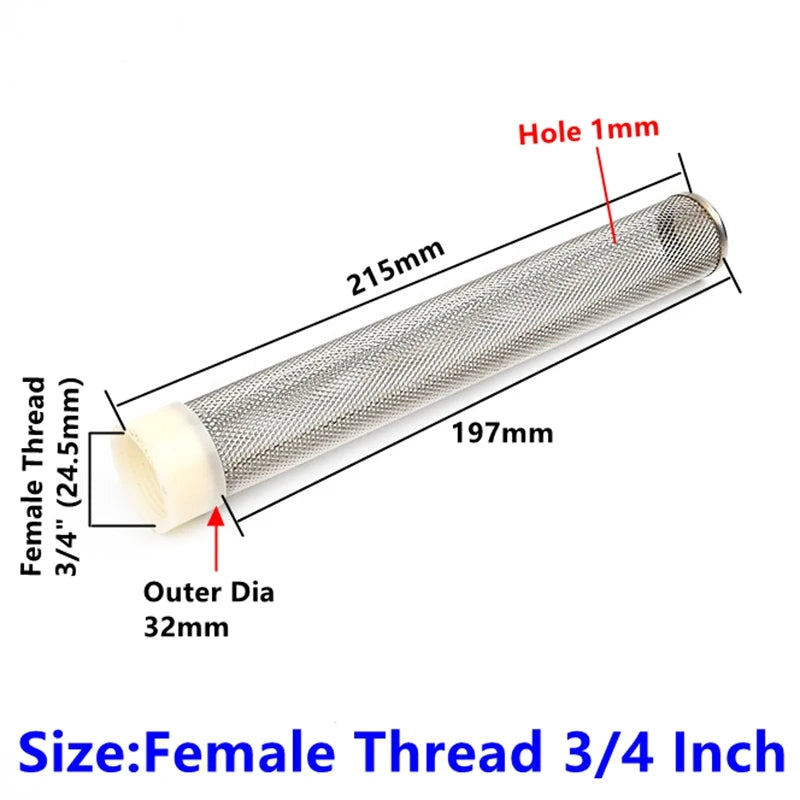 1/2"~2.5" 304 Stainless Steel Extended Filter Garden Irrigation Water Pump Hose Filter Aquarium Water Cleaning Mesh Metal Filter