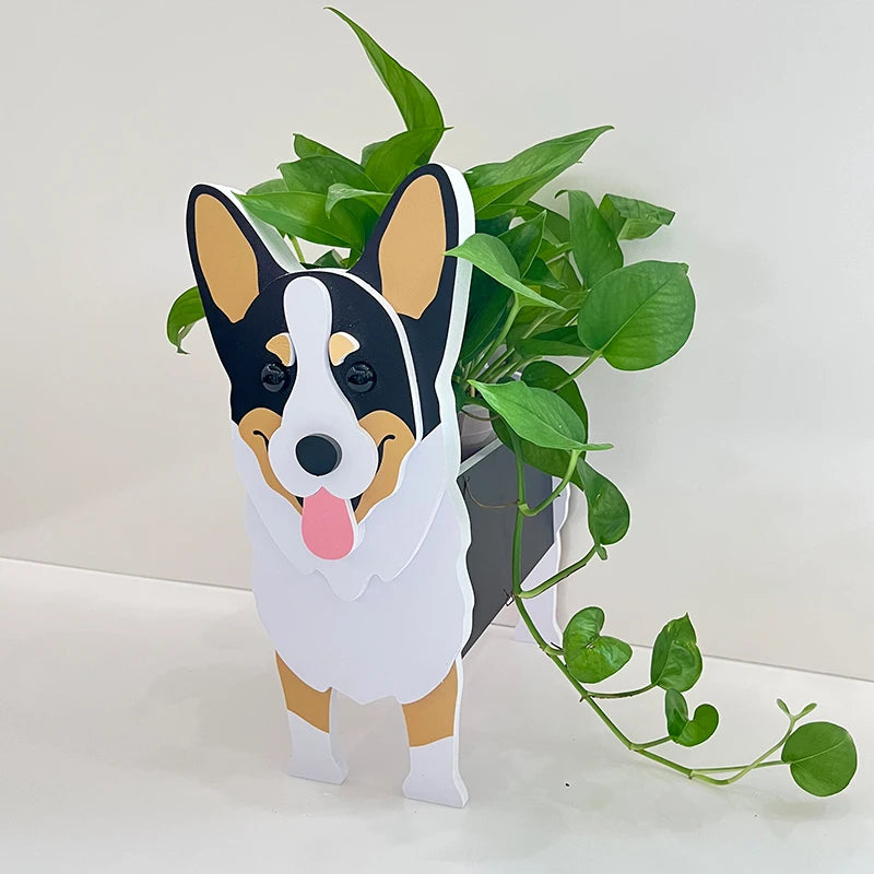 Garden Flower Pot Dog Shape Planter Shiba inu Mastiff Cain Terrier Havanese Vase Pots DIY PVC Garden FlowerPots Home Decor