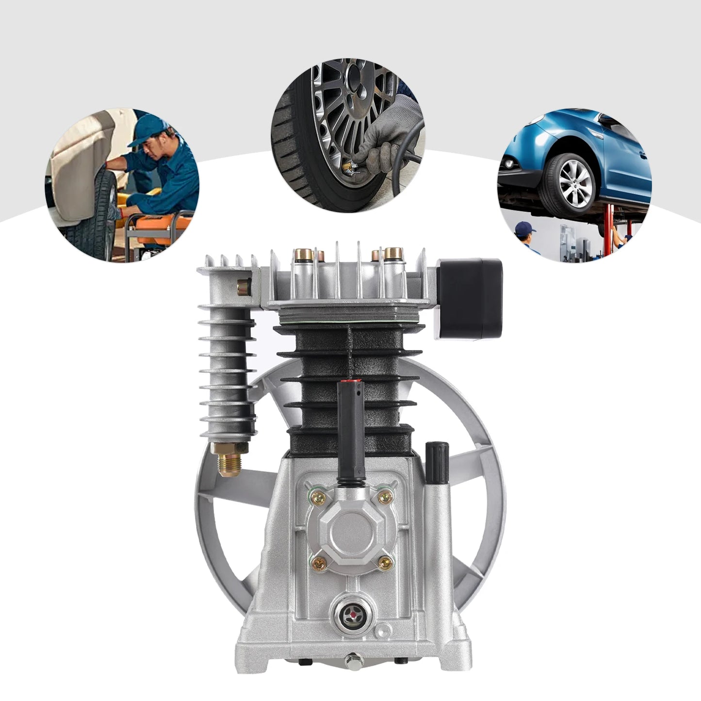 2200w Single Stage Twin Cylinder Air Compressor Pump Head