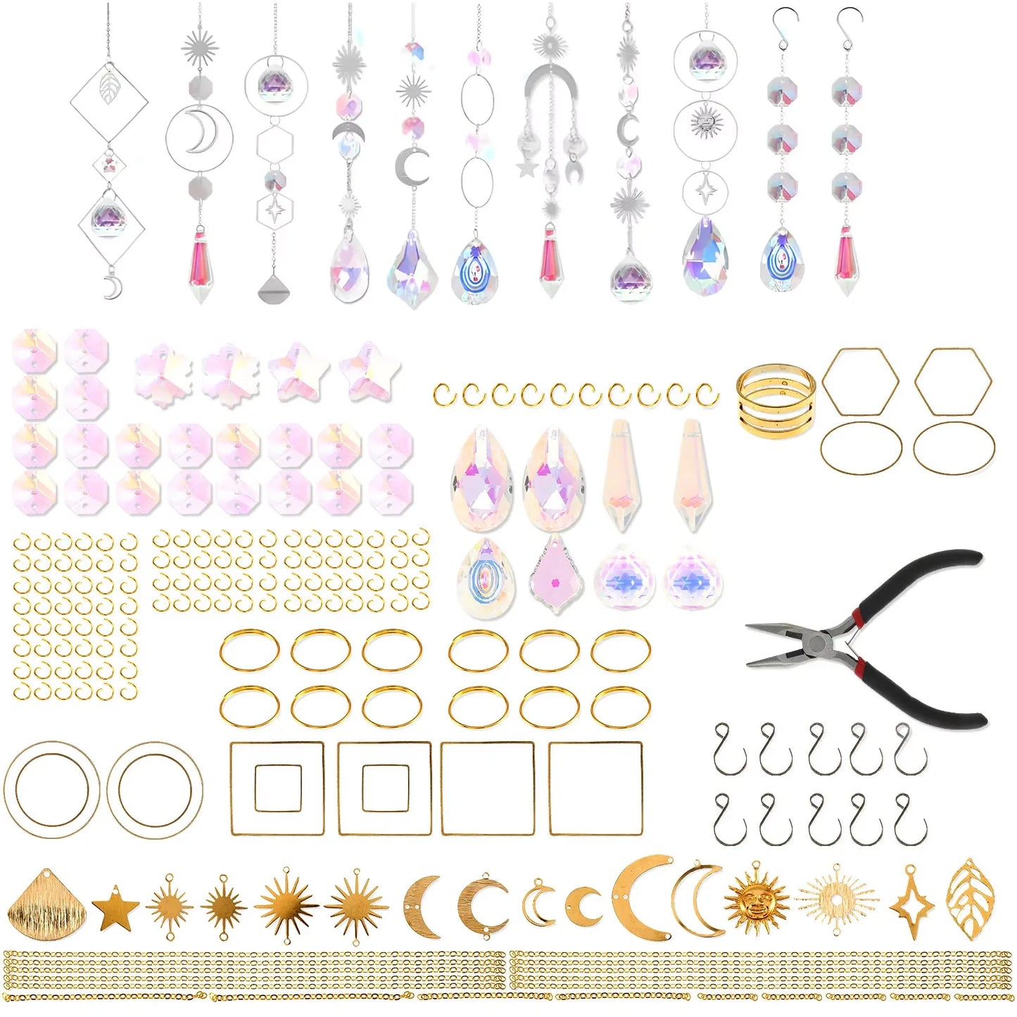 Sun Catchers Making Kits Craft for Garden Window Home Decor Crystal Suncatchers DIY Wind Chime Sun Catchers Making Kit Gifts
