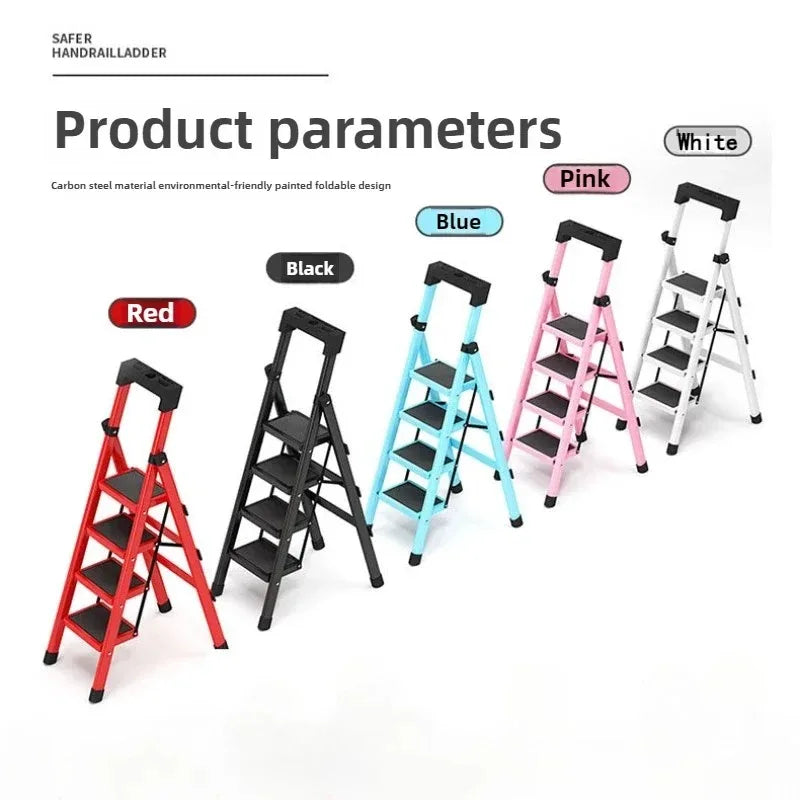 Home ladder stool folding zigzag ladder anti slip pedal ladder indoor