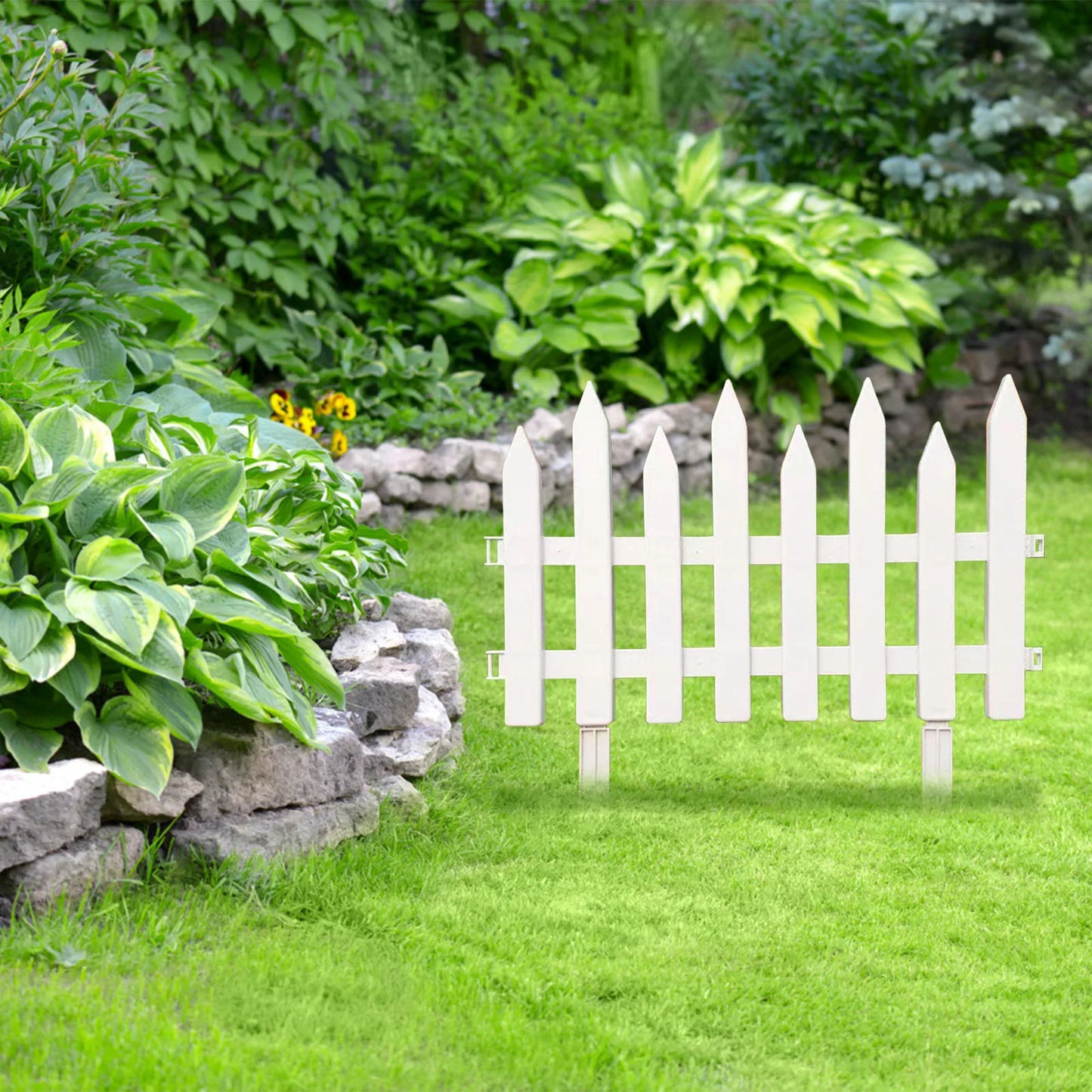 White Plastic Garden Fence Border Decoration Plant Flower Protect For Yard Lawn Edging Flower Bed Christmas Tree Decorative