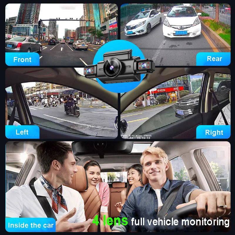 4 Channel Hidden Dash Cam with APP 4K HD Night Vision 24/7 Parking Mon