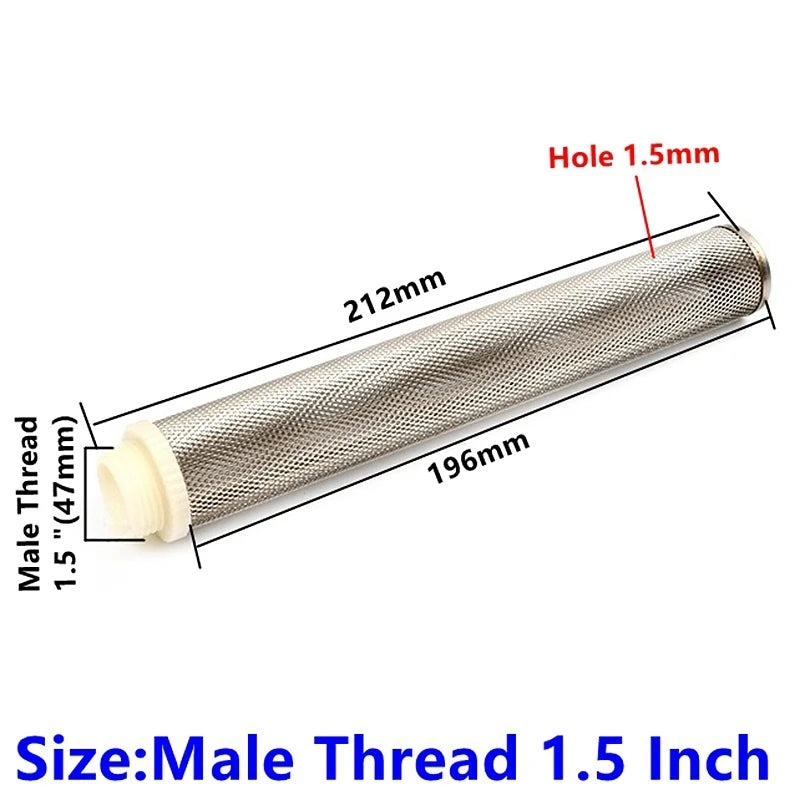 1/2"~2.5" 304 Stainless Steel Extended Filter Garden Irrigation Water Pump Hose Filter Aquarium Water Cleaning Mesh Metal Filter