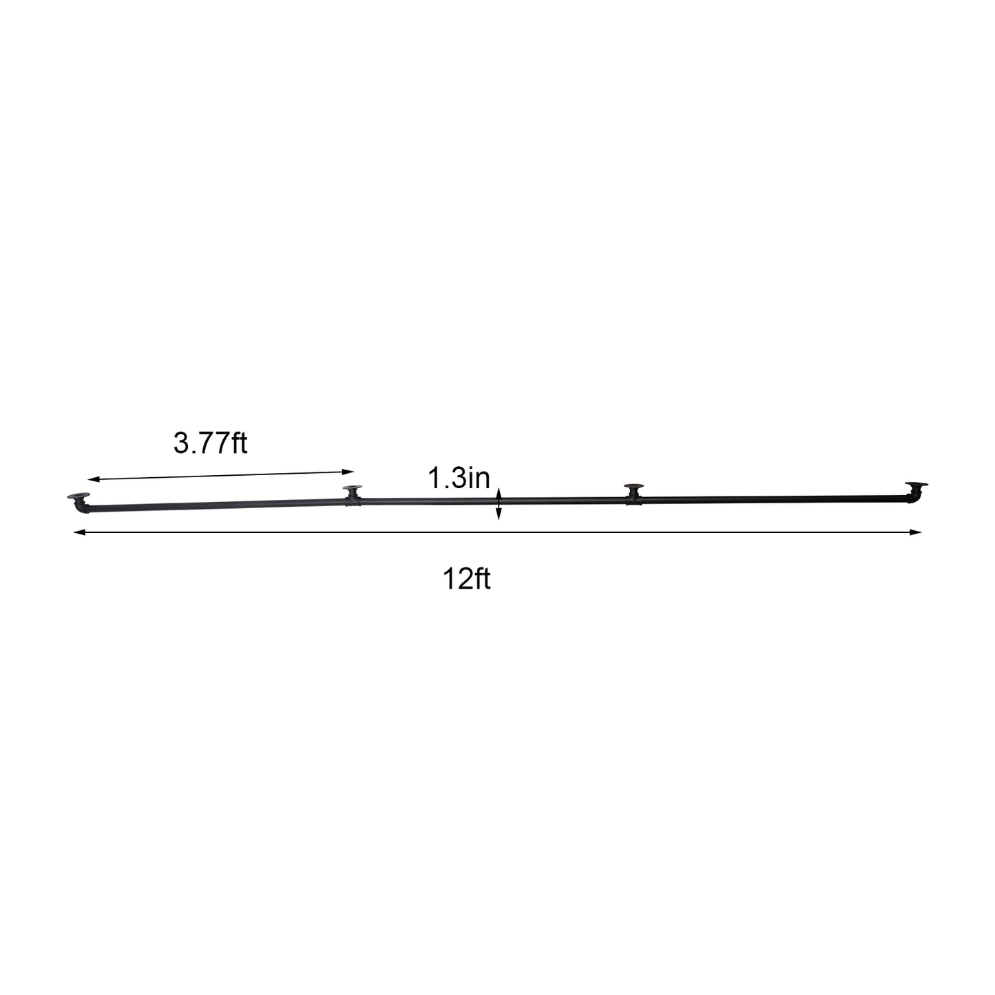 8ft/12ft Staircase Handrail Stepladder Stair Railing Wall-mounted Loft Pipe 3 Sections For Indoor And Outdoor