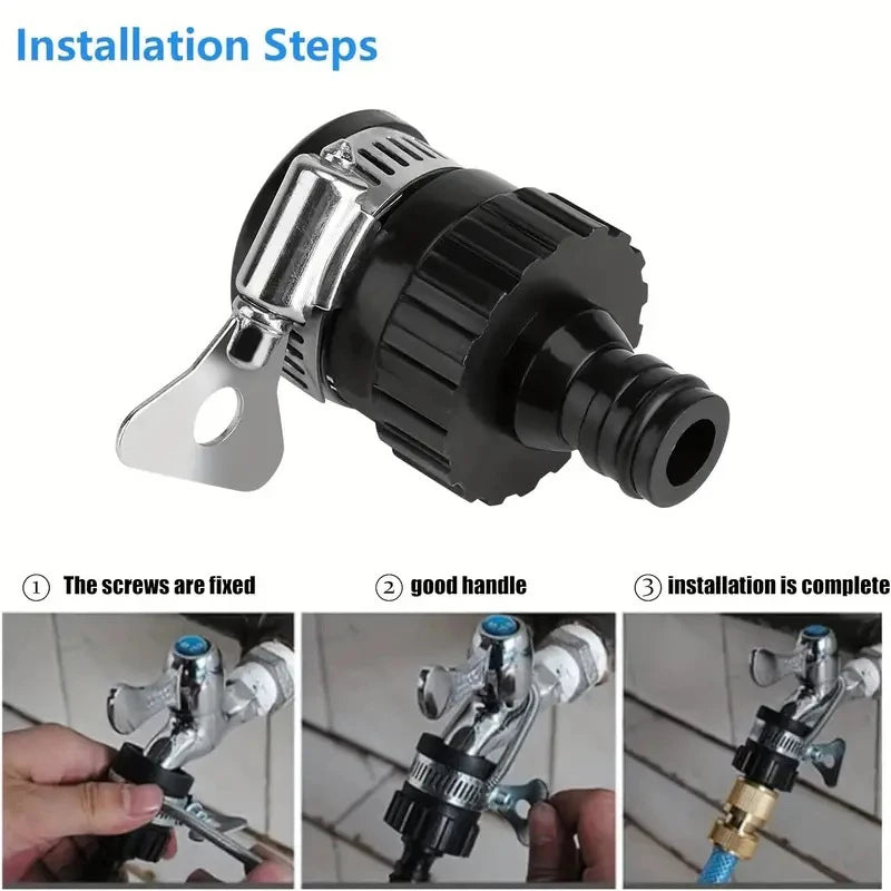 Universal Garden Water Faucet Hose Connector  Quick Connect Lawn Water Tube Washing Machine for Faucet Diameter Below 20mm