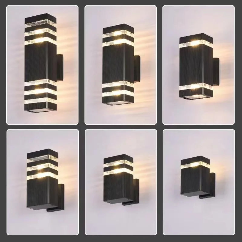 E27/GU10 Outdoor Lights Lighting Wall Light Waterproof Up Down Aluminum Garden Light Double Head Wall Lamp Corridor Lighting