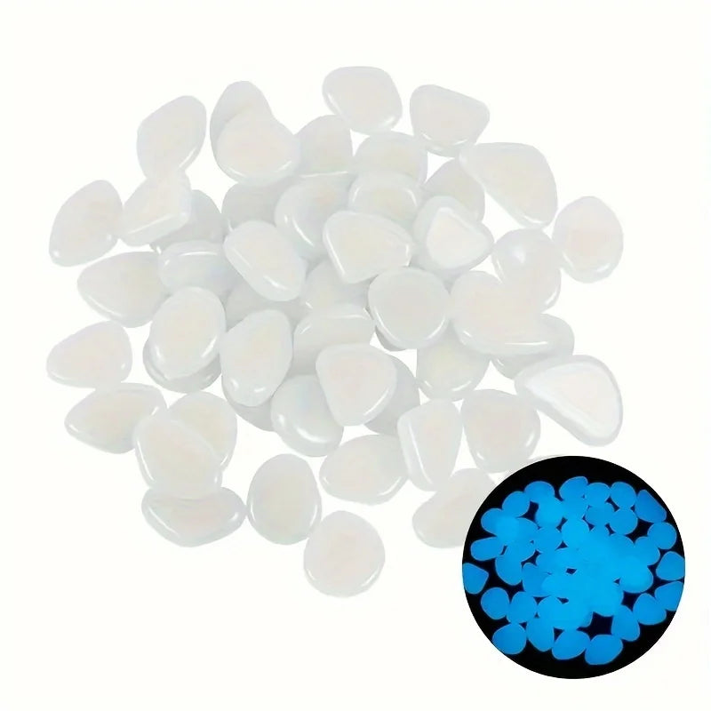 1200pcs Luminous Garden Stones, Vibrant Glowing Plastic Stakes for Pathway, Space & Garden Decor, Metal Art Display Accessories