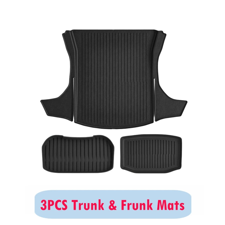Fully Protection Floor Liners For 2024 2025 Tesla Model 3 Highland Floor Mats with Door Sill Protector Front Rear Cargo Liner