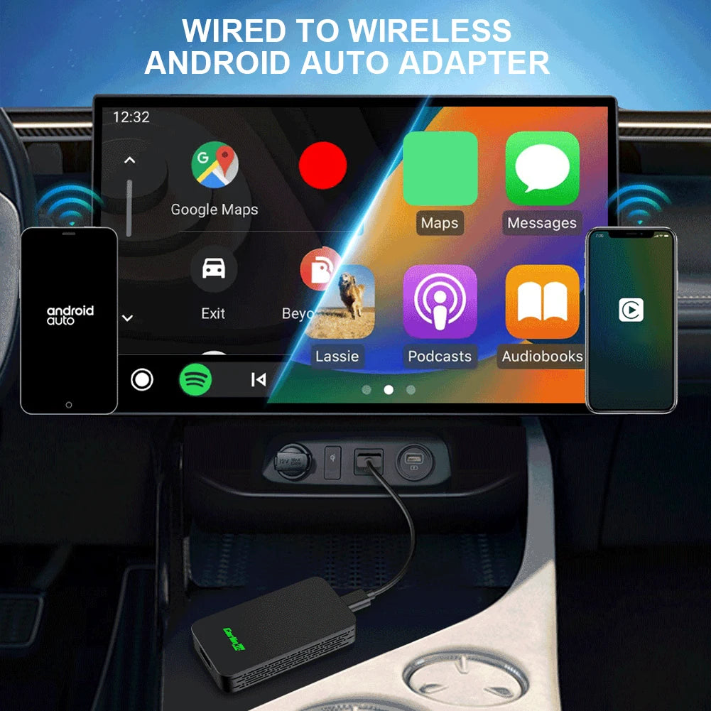 2024 CarlinKit 5.0 Wireless CarPlay Wireless Android Auto Box 2.4G & 5.8Ghz WiFi BT Auto Connect Plug&Play For Wired AA CP Cars