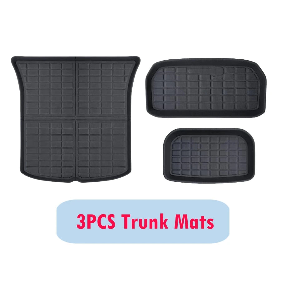 Car Floor Mats For Tesla Model Y Juniper 2025 LHD RHD Model Y All Weather Floor Liners Anti-slip Trunk Mat Cargo Liners