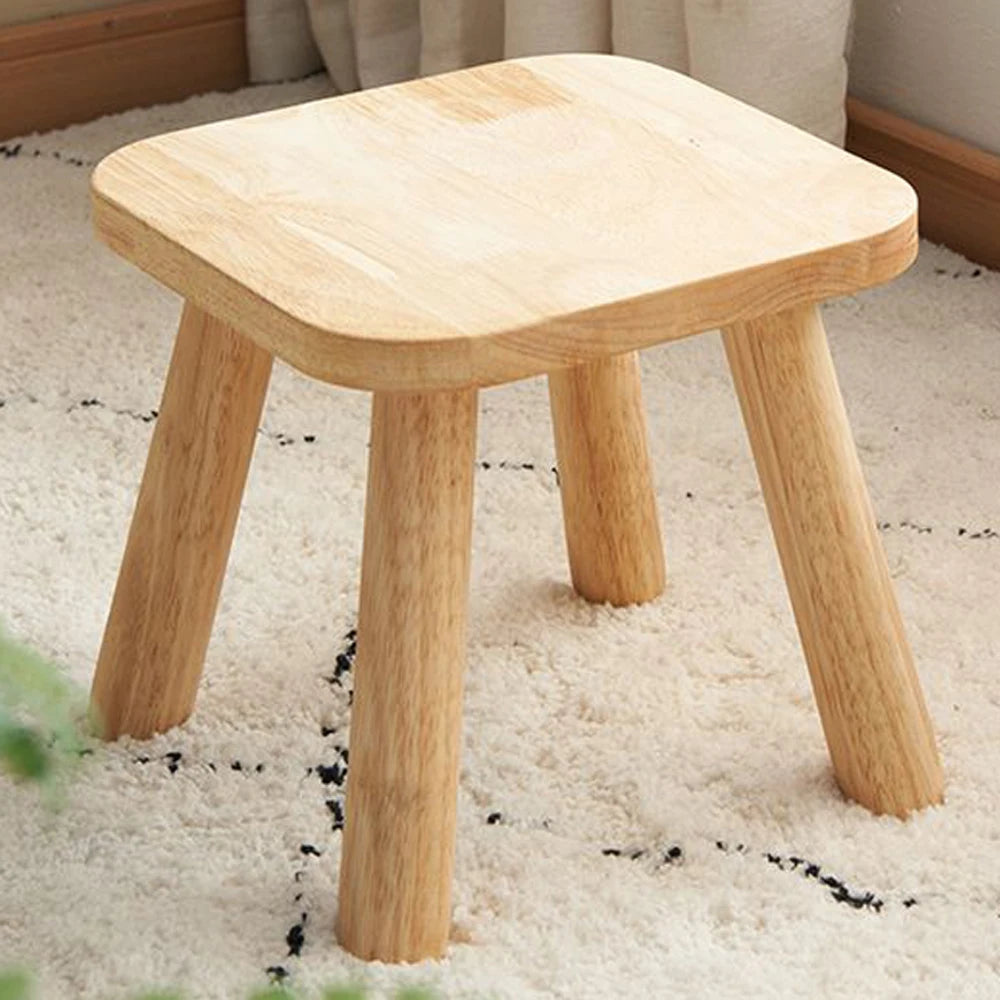 Walnut & Natural Wood Bench Lightweight 3.1 lbs Stool for Home Bathroom Non-Slip Durable Easy Storage