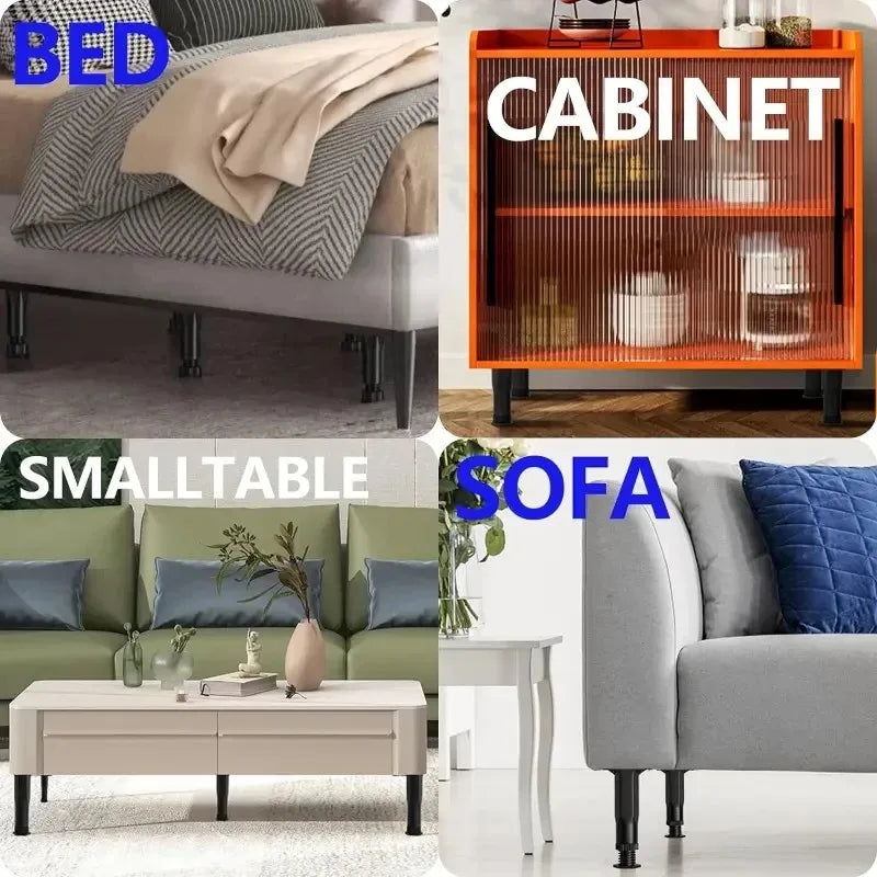 4-Pack Adjustable Bed Support Legs,5.9-11 Inch Height Range,Fits King&Queen,Easy Install,Sturdy Support,No Electricity Needed