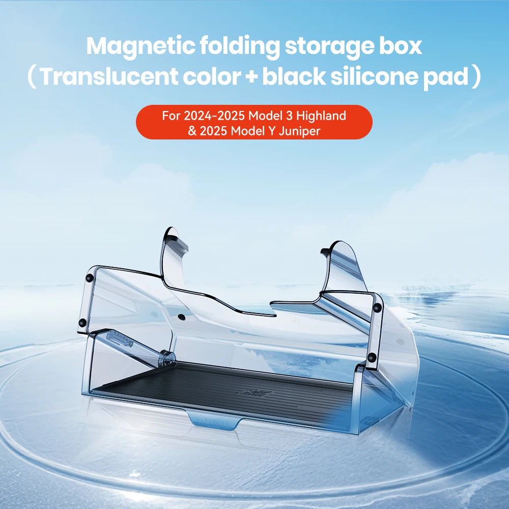 YZ For 2021-2025 Tesla Highland Model 3 Y Juniper Tray Magnetic Under Screen Hidden Storage Box Magnetic Hidden Screen Box