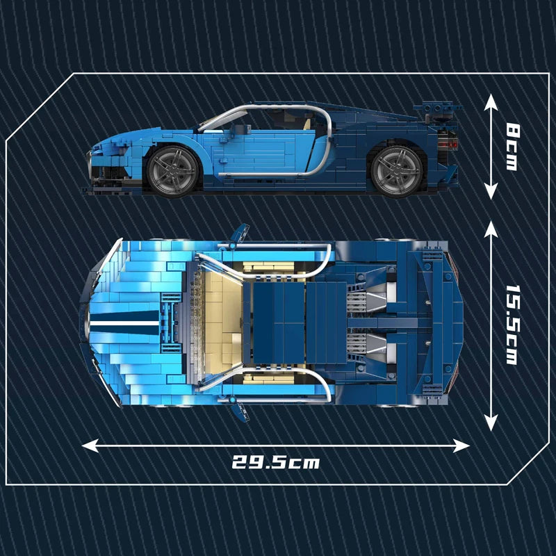 Mould King 10111 Technical MOC Blue Sport Racing Car Building Block Set - Kids Christmas Gift | AlluCanFind