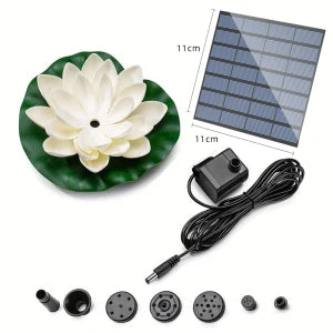 1.2W solar lotus fountain pump, DIY lotus solar fountain, suitable for garden bird bath, pond decoration, water features