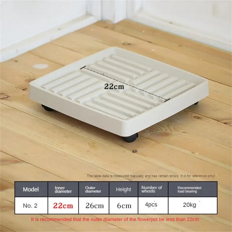 Flower Pot Stand Trays With Wheels Multifunctional Flower Disc Base Durable Movable Round Square Bonsai Plants Trays Home Decor