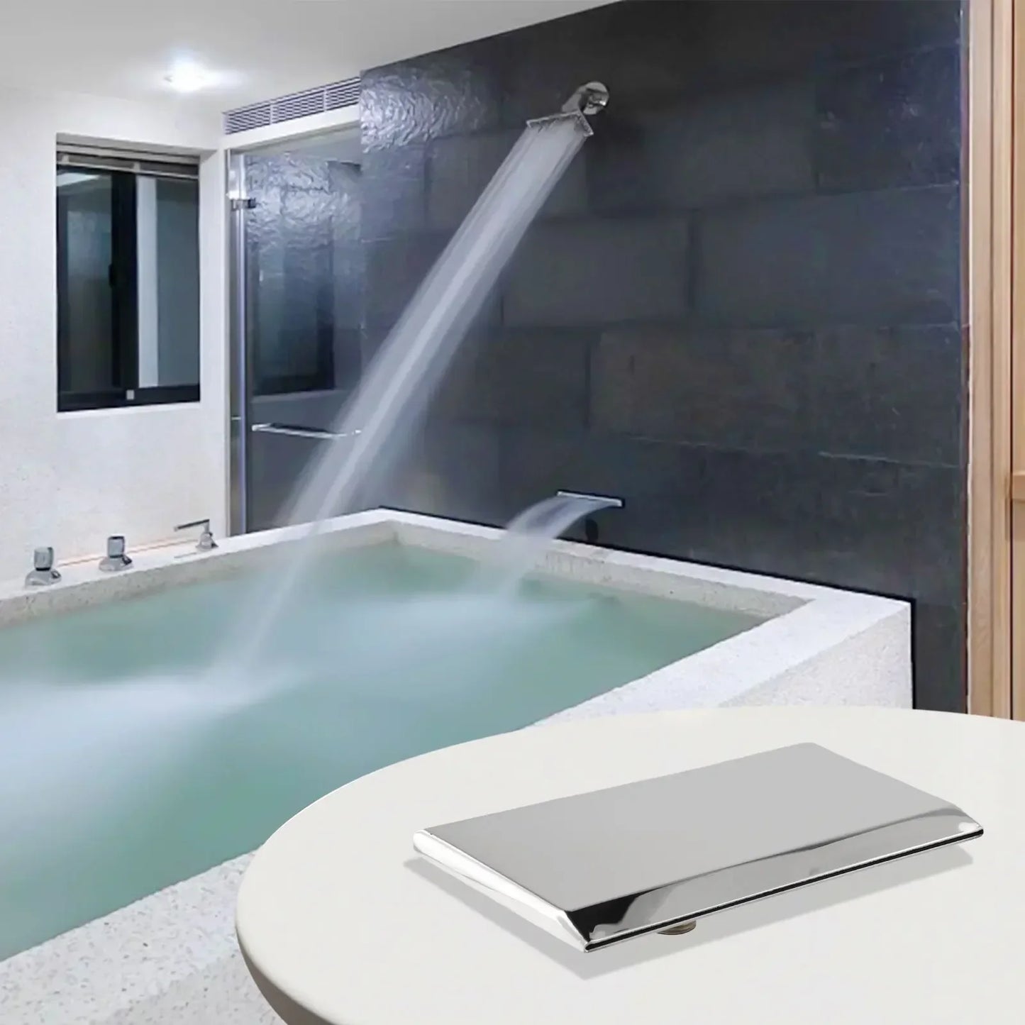 Home Supplies Pool Waterfall Fount Home Decoration Backyard Easy Install Mirror Design Stainless Steel Swimming Pools