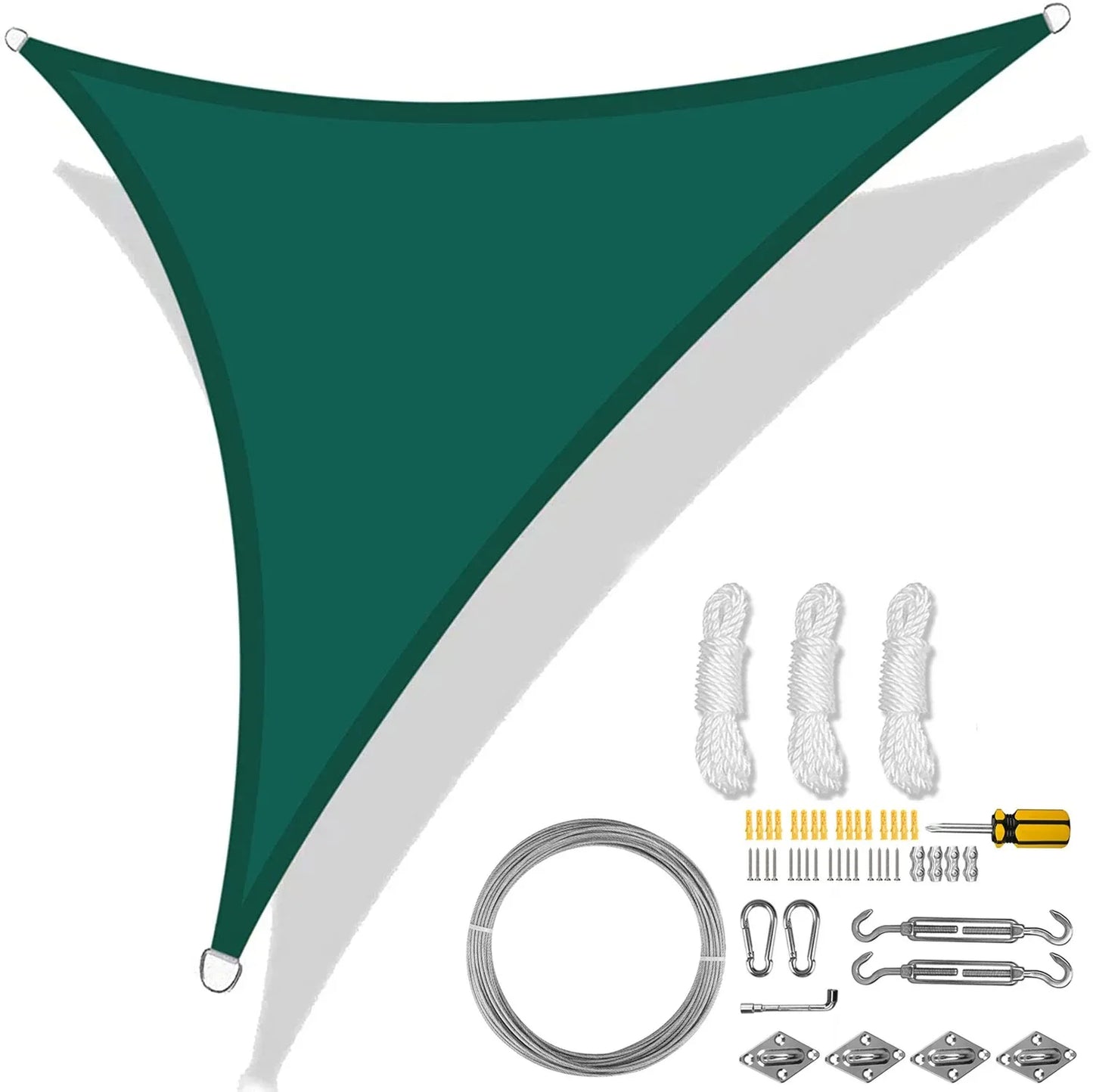 5/3.6/3/2M Triangle Shade Sail Waterproof Sunshade Sail Canopy 98%UV Block Awning with Free Rope for Garden Patio Pergola Gazebo