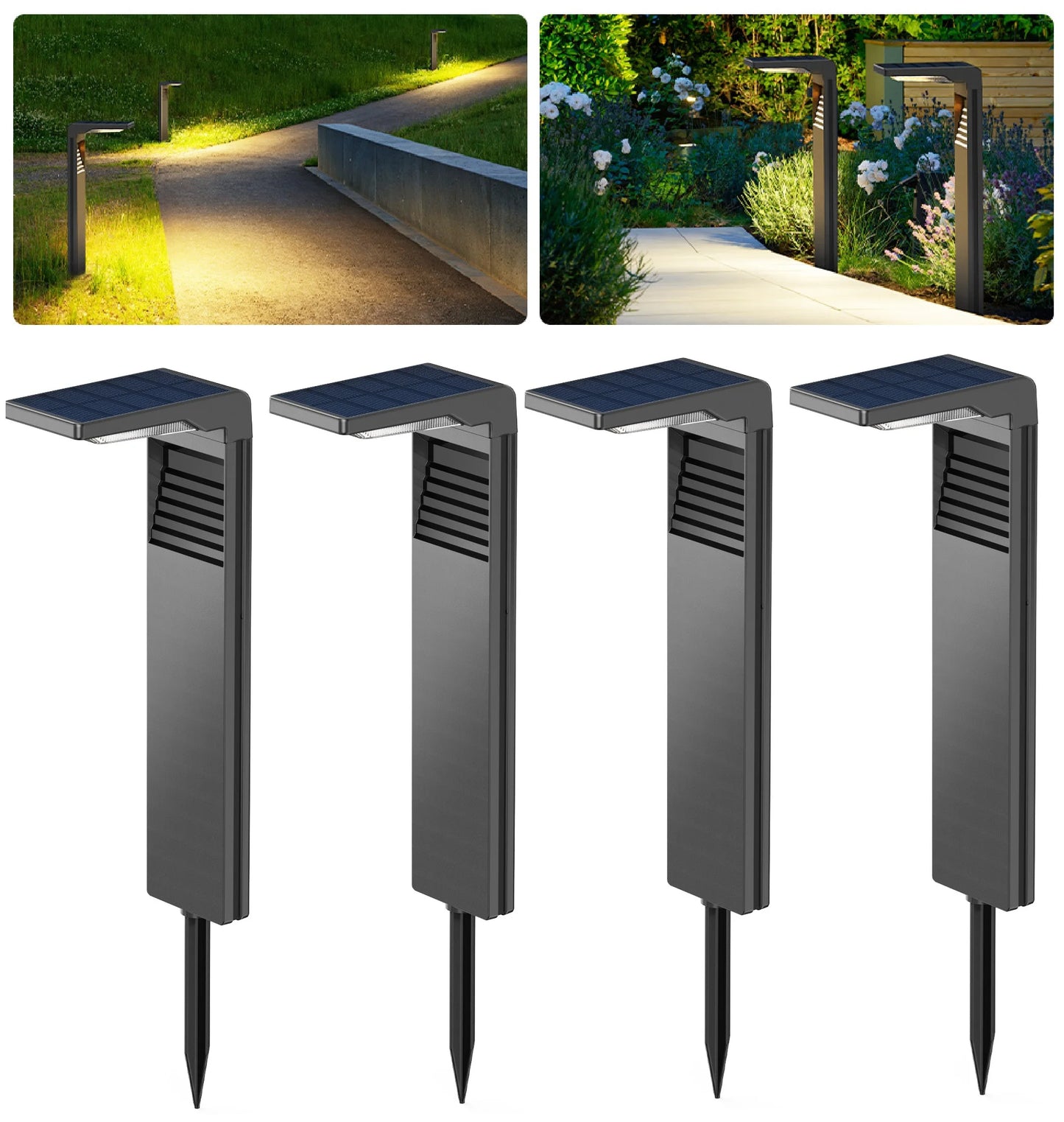 4/6/8/10/12Pcs Solar Garden Light IP64 Waterproof Outdoor LED solar lamps path lights warm white, backyards, gardens, lawn light