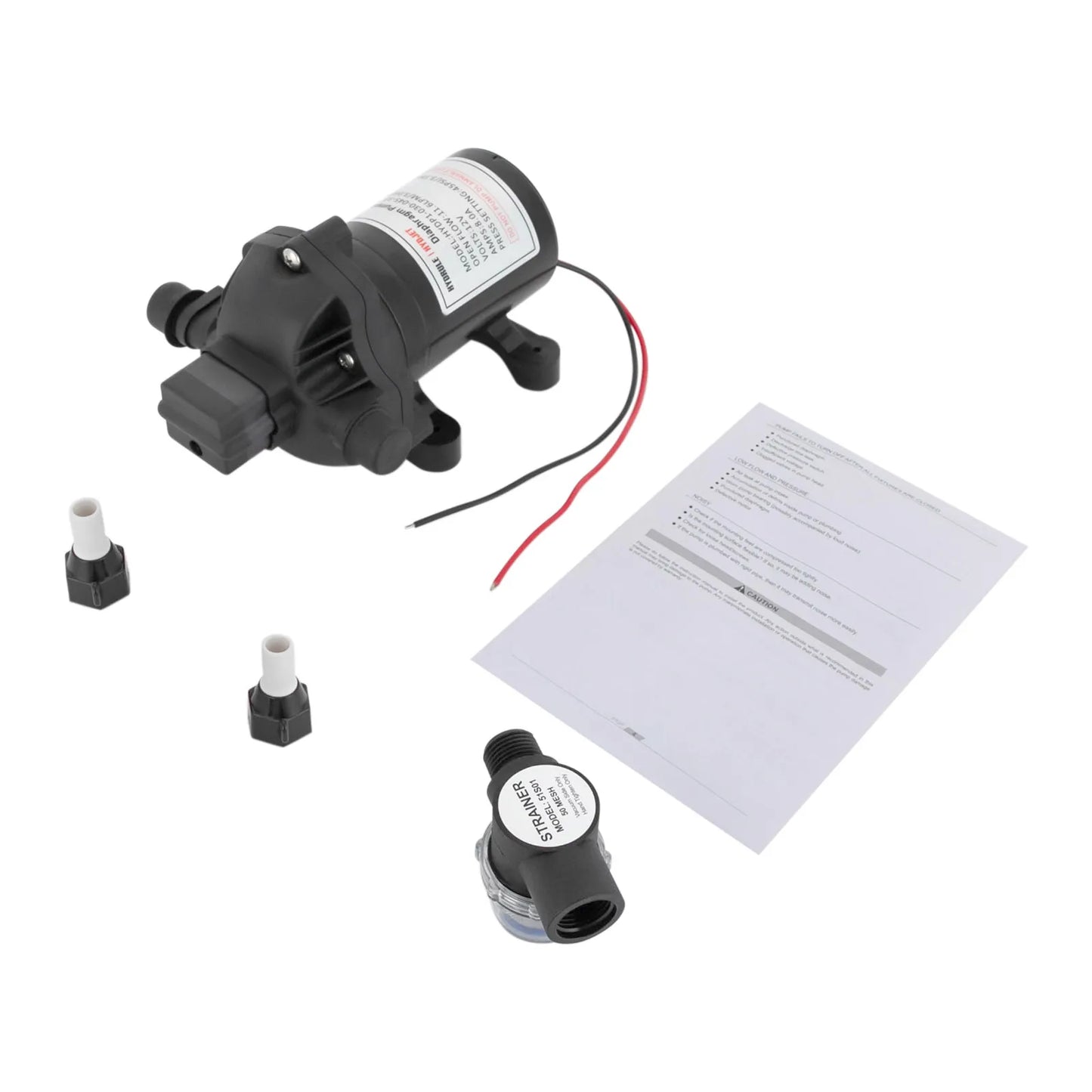 12V/24V Diaphragm Pump Self-priming Water Pump Industrial Water Booster Pressure Pump 45PSI 3.0GPM