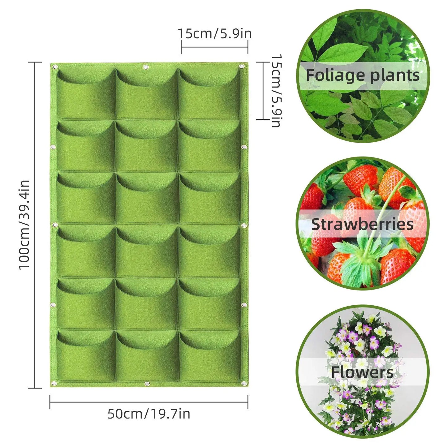 49 Pockets Hanging Planter Bags, Hanging Vertical Wall Mounted Plant Planting Grow Bags, Herb Garden Planter Outdoor Indoor Grow