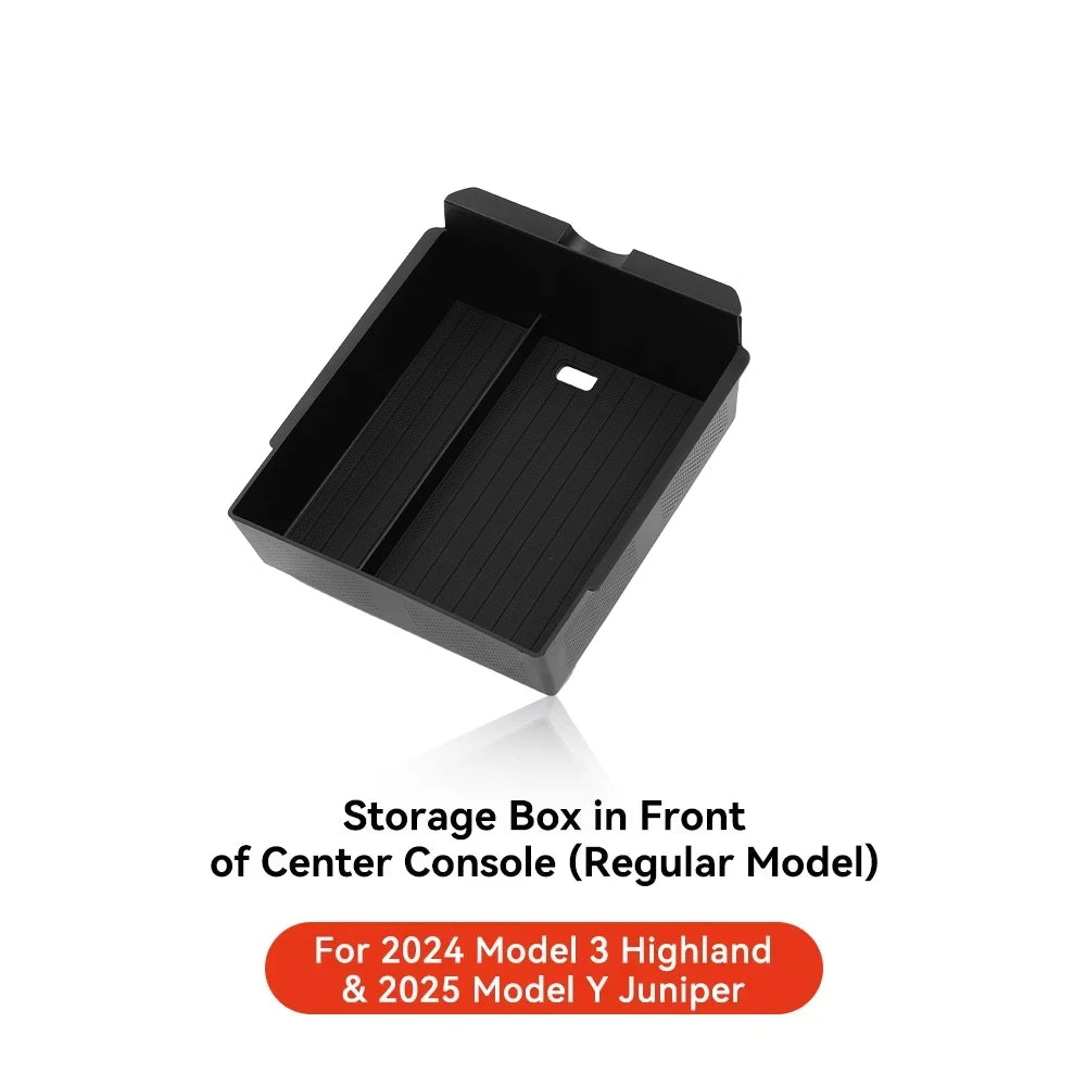 YZ For Tesla Model 3 Highland 2024 Model Y juniper 2025 Storage Box Center Armrest Hidden Box Cup Holder Organizer Accessories
