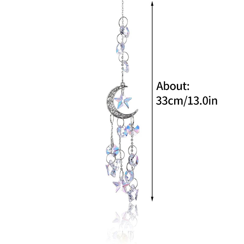 Brass Crystal Rainbow Crystal Hanging Pendants Suncatcher Moon Catcher Stained Glass Wind Chimes Home Garden Decor Kristalle