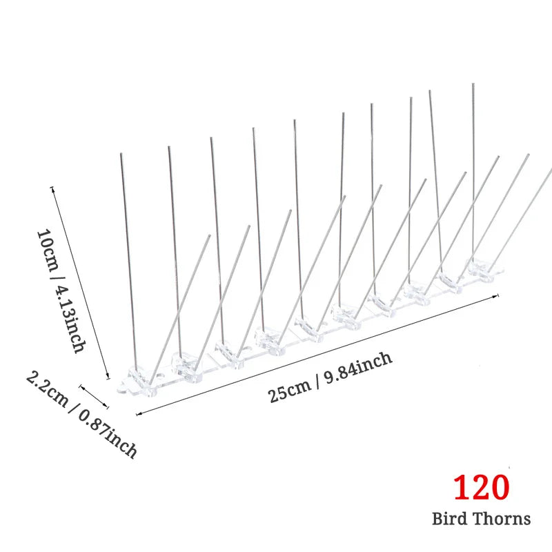 2-12PCS Balcony Anti-bird Pigeon Spikes and Bird Repeller Deterrent Anti Bird Repellent Stainless Steel Anti Bird Thorn Nail Kit