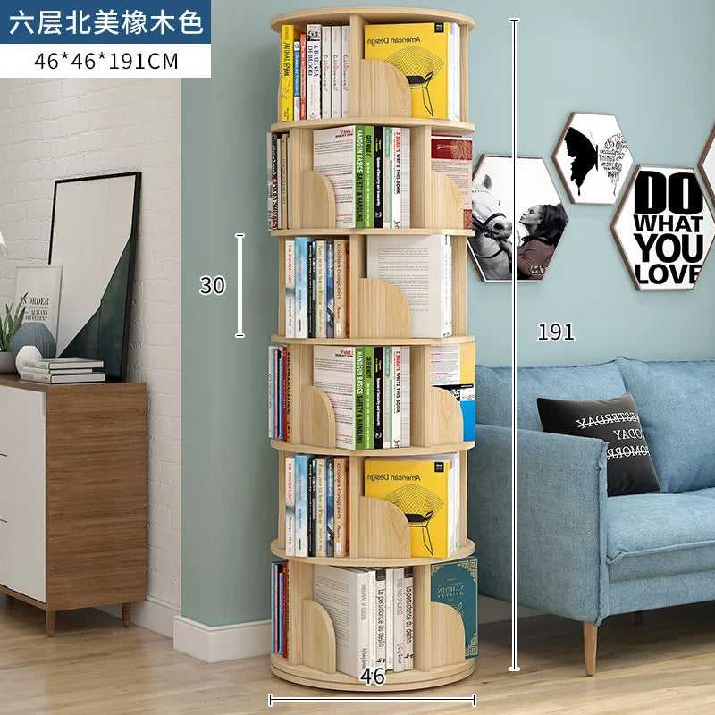 Rotating bookshelf children's picture book stand simple household space saving simple landing student creative storage bookcase