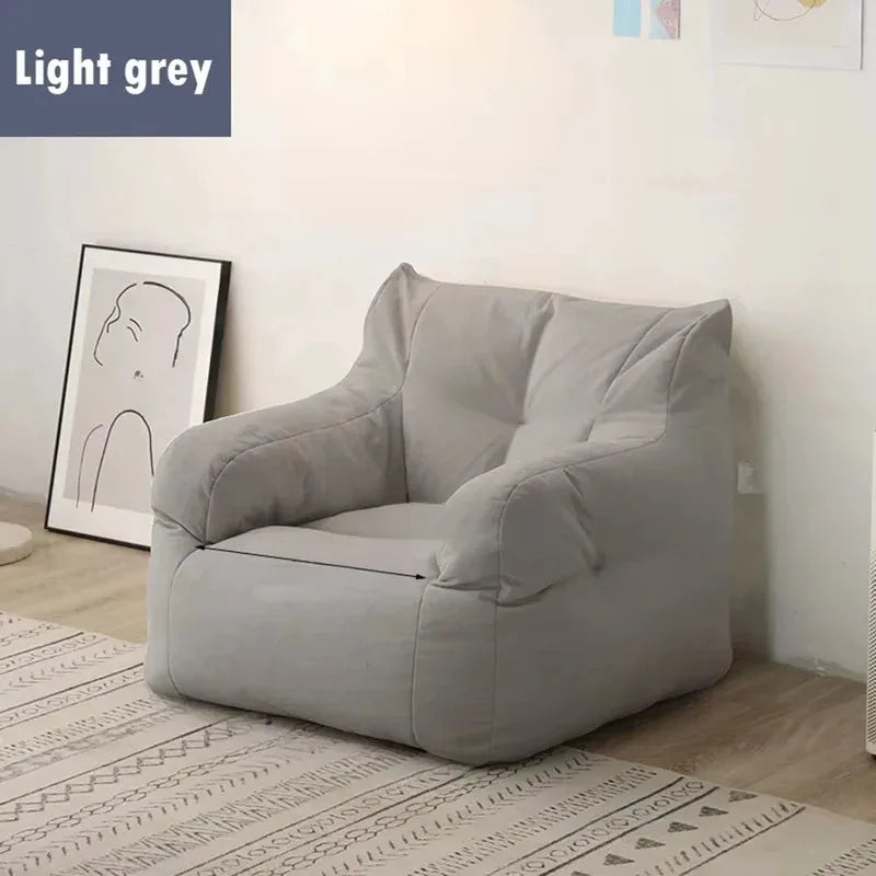 Small Double Bean Bag Sofa Double Seat Reclining Soft Comfortable Sofa Balcony Bedroom Washable Fabric Sofa