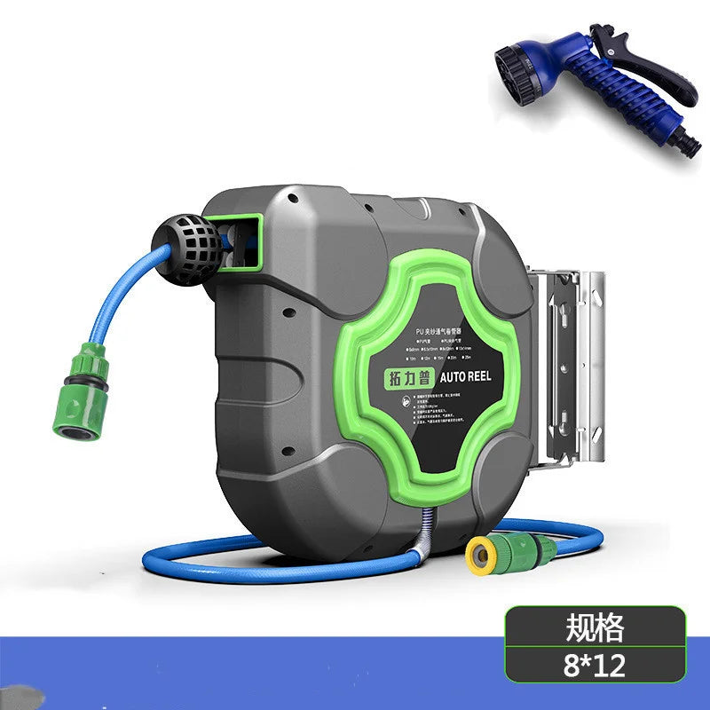 10/15/20M Automatic Telescopic Hose Reel 4S Shop Car Wash Garden Irrigation System Holder Wall Mount High Pressure Pipe and Rack